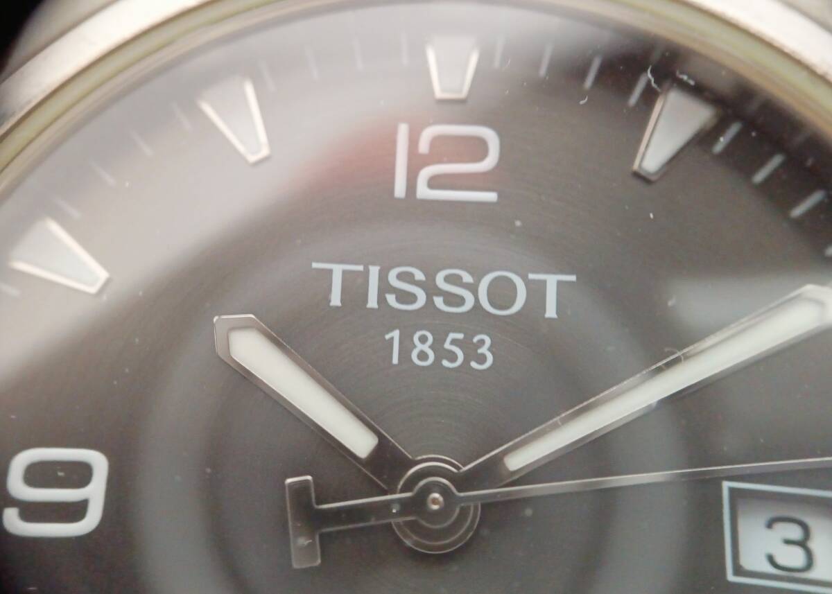 【827】TISSOT ティソ PR100 T049410A チタン テスター○ 腕回り16.5cm グレー文字盤 腕時計 ウォッチ クォーツ Qz メンズ ビジネス 現状品_画像3