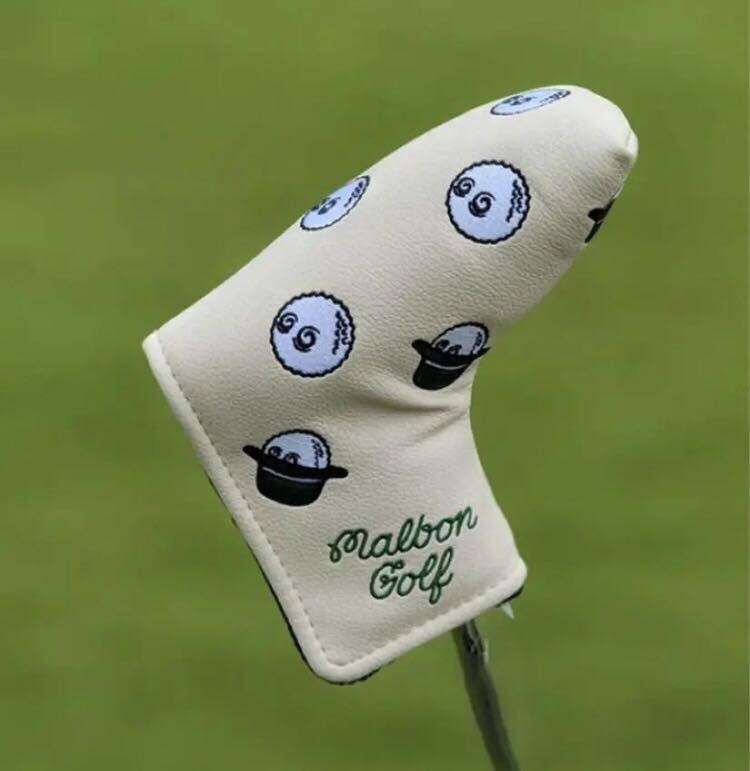 MALBON GOLF ヘッドカバー　マルボンゴルフ　マルボン　ピン　ベージュ_画像1