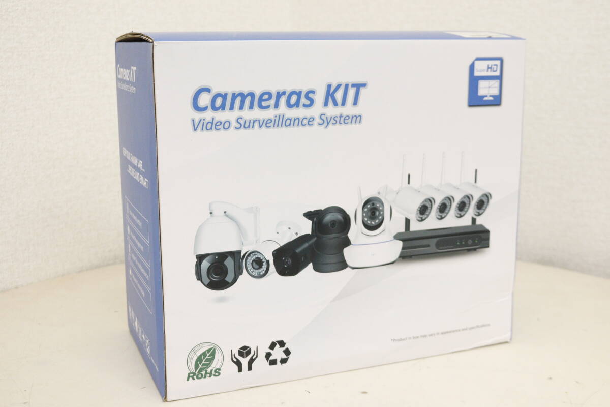 【未使用/開封済】Jennov ワイヤレス防犯カメラ Cameras KIT Video Surveillance System K4-A55WM55A-V76-1 13J236の画像1