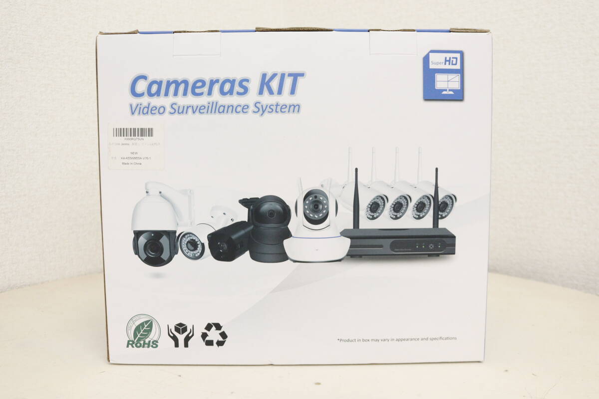 【未使用/開封済】Jennov ワイヤレス防犯カメラ Cameras KIT Video Surveillance System K4-A55WM55A-V76-1 13J236の画像2