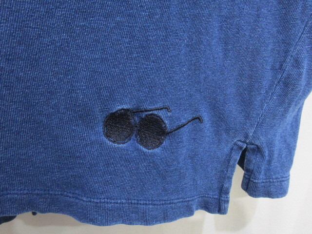 ♪Design Tshirts Store graniph デザインTシャツストアグラニフ スヌーピー刺Tシャツ・SizeM 古着 藍染の画像10