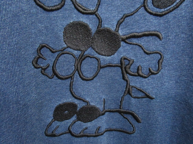 ♪Design Tshirts Store graniph デザインTシャツストアグラニフ スヌーピー刺Tシャツ・SizeM 古着 藍染の画像6