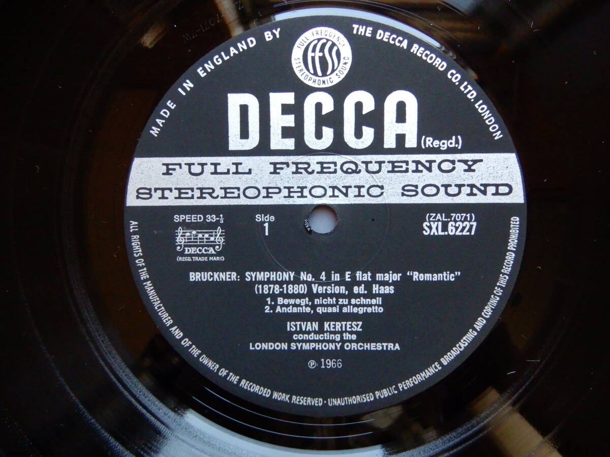 英国DECCA SXL6227 LP ブルックナー：交響曲第4番「ロマンティック」 I.ケルテス指揮 ロンドン so. 1964年録音の画像5