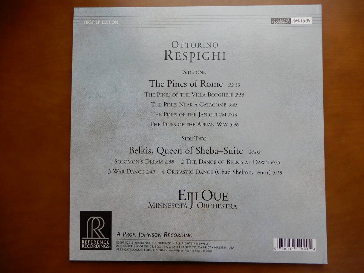 米 高音質LP レスピーギ：交響詩「ローマの松」、組曲「シバの女王ベルキス」 大植英次指揮 ミネソタo. 2001年録音の画像2