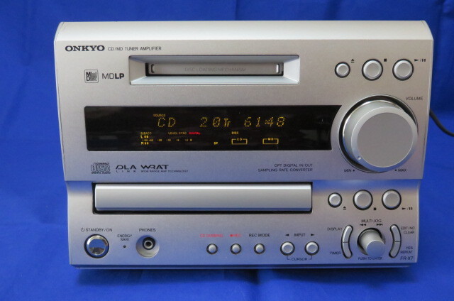 ONKYO ミニコンポ、CD/MD チューナーアンプ FR-X7 (CD/MD動作確認　メンテナンス済）_CD読込