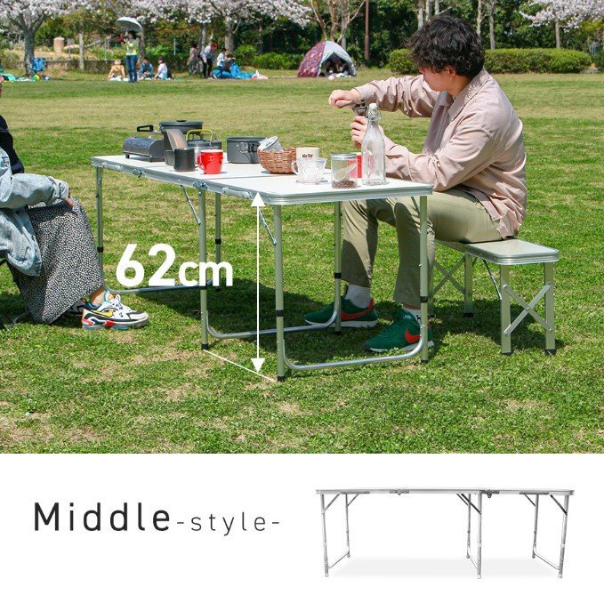 訳あり 2個セット アウトドア テーブル キャンプ 折りたたみ レジャーテーブル 180cmの画像5