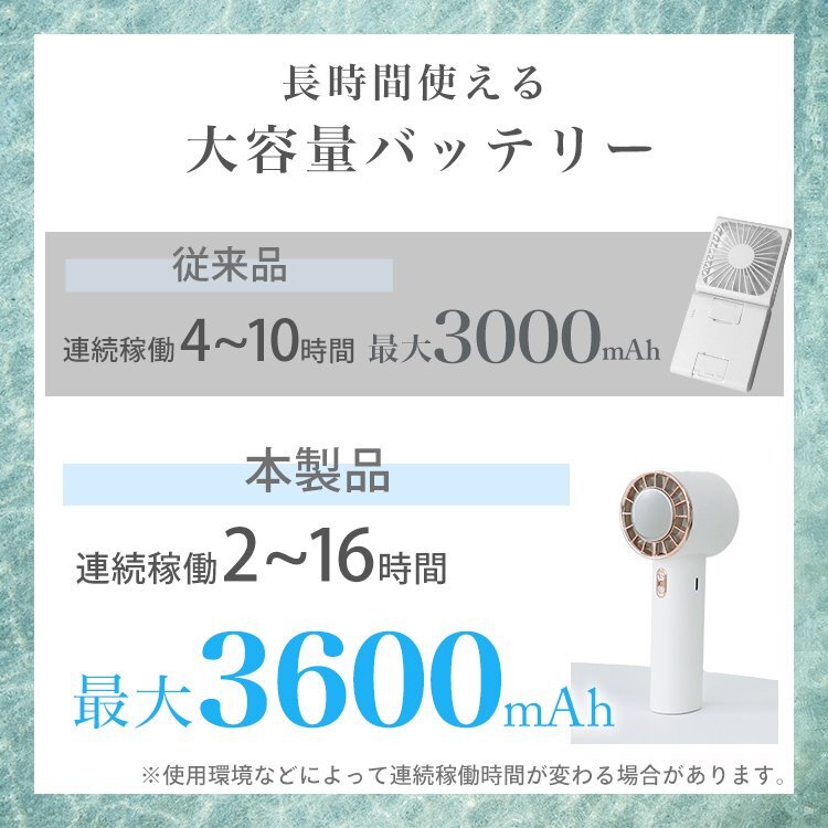 訳あり ハンディファン 冷却プレート 扇風機 小型 軽量 おしゃれ ペルチェ 携帯扇風機 3段階風量 充電式 卓上扇風機 手持ち扇風機 屋外の画像5