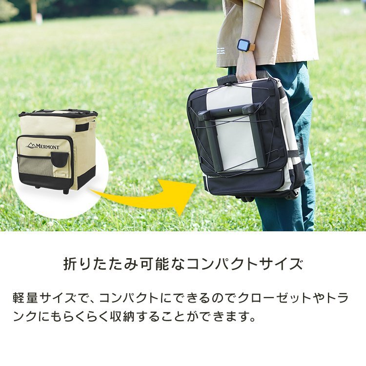 未使用 クーラーボックス 折り畳み クーラーバッグ 40L 保冷バッグ 冷蔵ボックス ソフトクーラーボックス キャンプ用品　カーキ_画像7