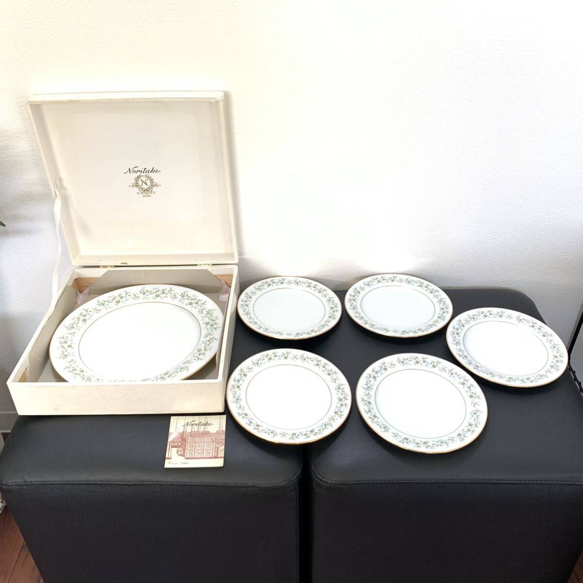 ノリタケ 6枚セット 小プレート5皿:17.8cm/大プレート1皿:26.8cm お皿 ホワイト 白 花柄 ブランド食器 Noritakeの画像8
