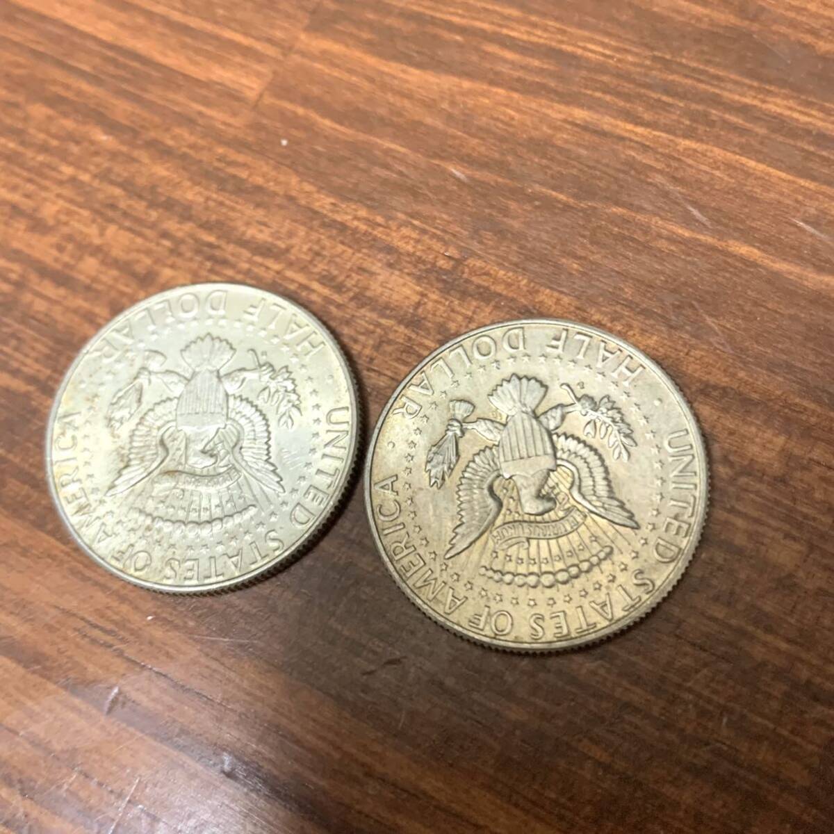 2枚 リバティ 銀貨 1964年 ケネディ ハーフダラー 総重量約25g/比重10.25～10.35で確認 ハーフダラー アメリカ 古銭 貨幣 硬貨 2枚セット_画像2