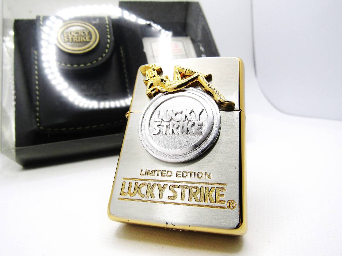 ラッキーストライク ピンナップガール メタル トリック 限定 zippo ジッポ セット 1995年 未使用_画像3