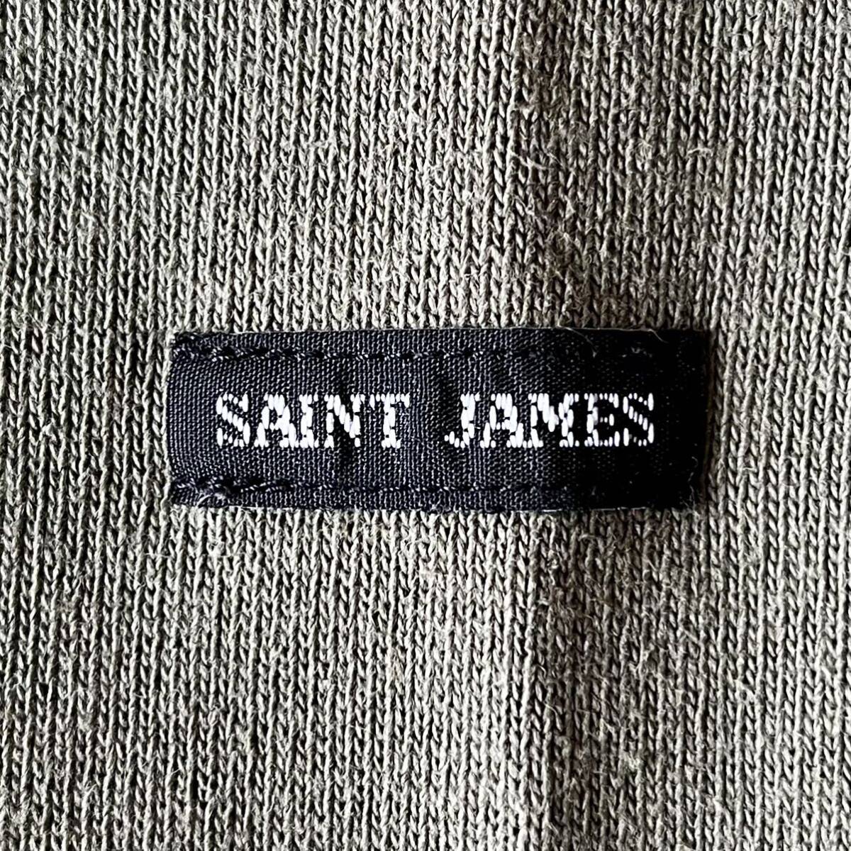 【T5】セントジェームス SAINT JAMES ウェッソン OUESSANT 長袖 カーキ、グリーン系 コットン100％ フランス製 の画像3