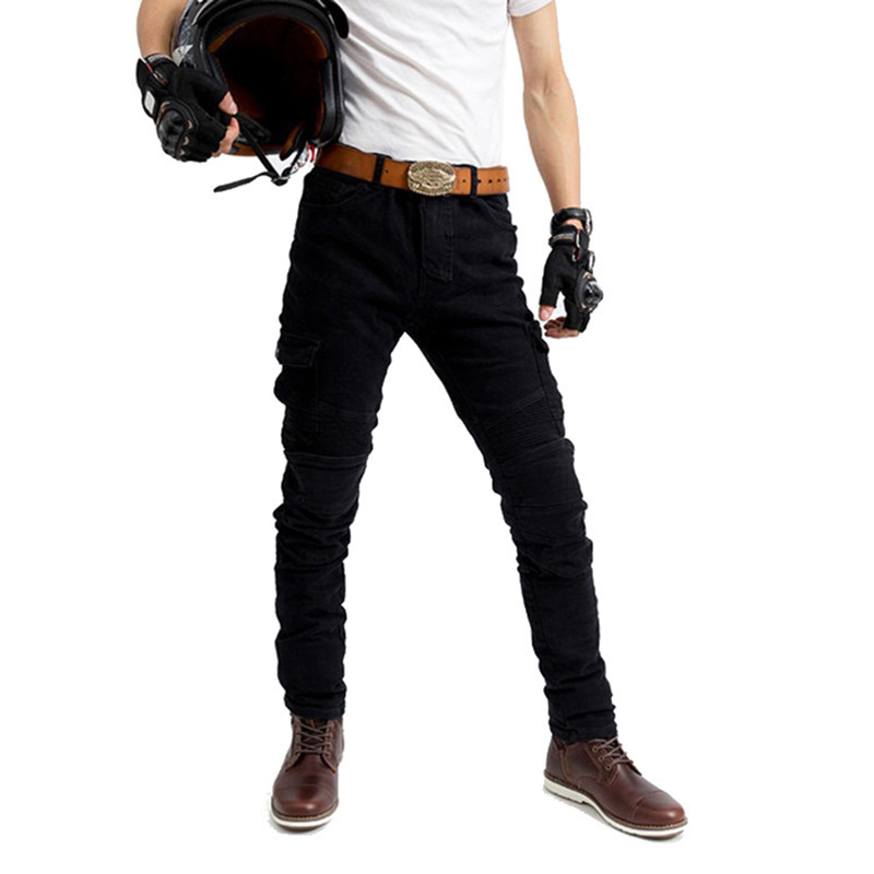 新品# メンズ ライディングパンツ バイクパンツ プロテクター ライダースパンツ ストレッチ素材 バイクズボン オールシーズン ブラックの画像2