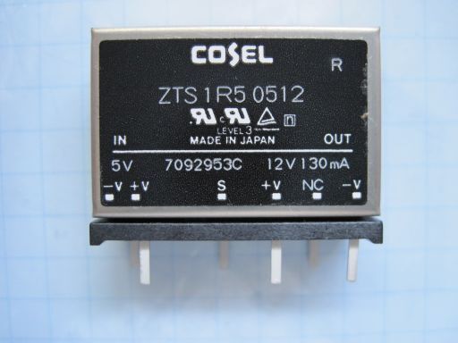 B0001-1　COSEL　コーセル　DC-DCコンバータ　ZTS1R50512　入力電圧5V　出力12V 0.13A　未使用品ですが長期保存品　1個_画像1