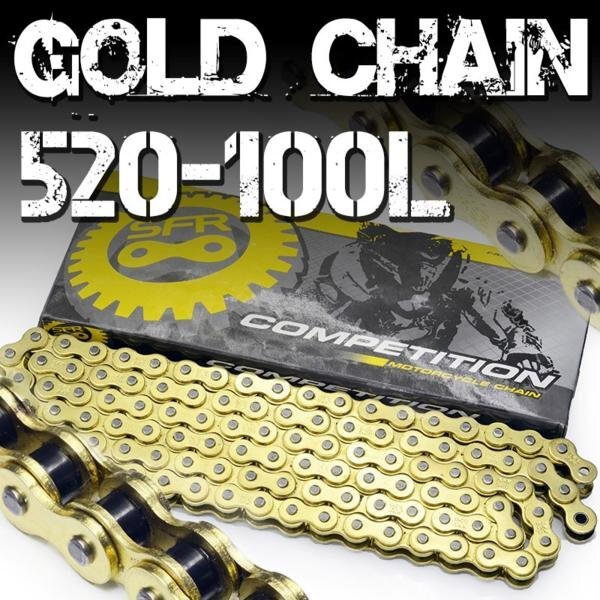 SFR made bike chain Gold chain-drive chain 520-100L GN250E GN400 RG250E TS185 Glass Tracker Volty 