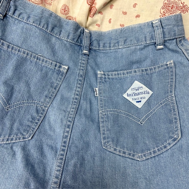 USA古着 70s～80s Levis ライトブルーデニムロングスカート M～L オールド ヴィンテージ アメリカ古着 リーバイス SCOVILL ●334