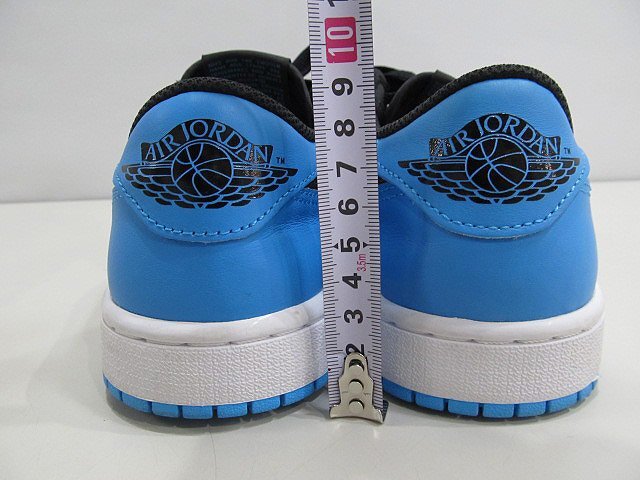 １円 NIKE AIR JORDAN 1 LOW スニーカー　黒白水色　サイズ26cm