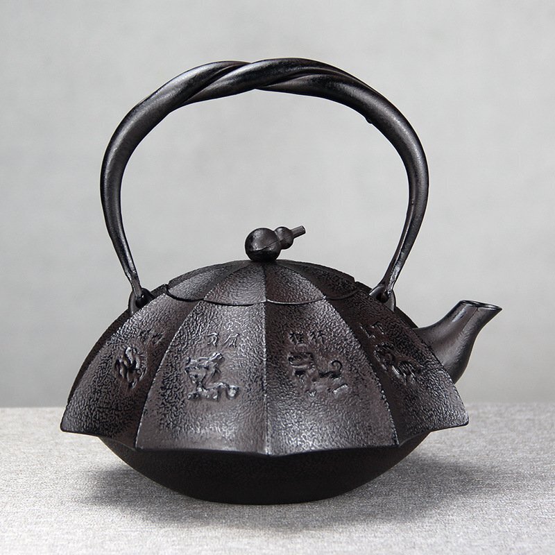 新品推薦「龍生九子」鋳鉄製鉄瓶 提梁鉄瓶 手作り コーティングなし 老鉄瓶 やかんを沸かす お茶の道具 ティーポット1.3Lの画像2