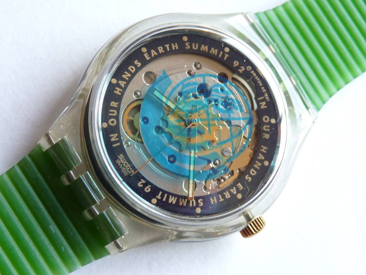 未使用 スウォッチ Swatch 1992年オートマチックモデル、地球サミット　TIME TO MOVE 品番SAK102_画像1