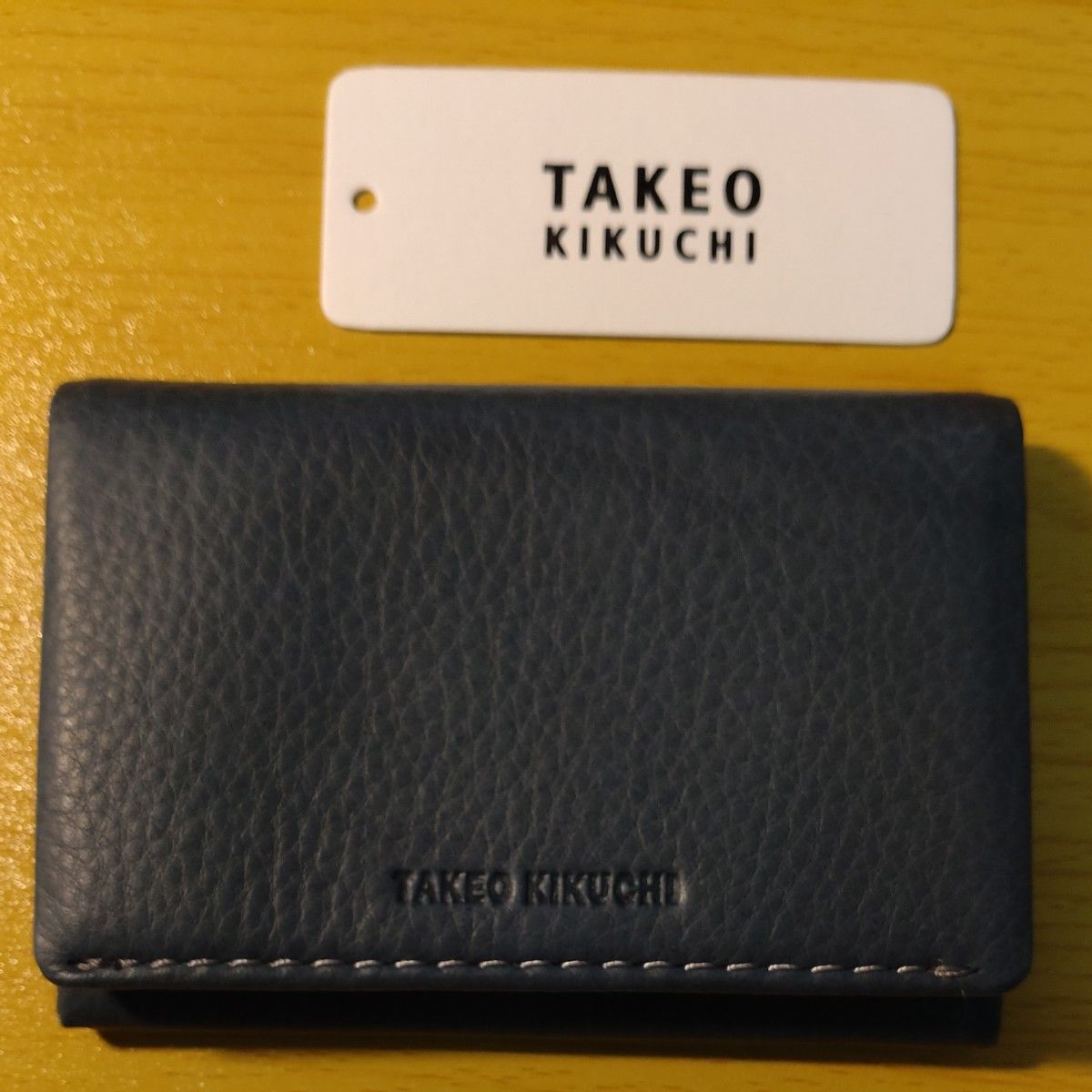 タケオキクチ 名刺入れ メンズ テネーロ 1705019 TAKEO KIKUCHI カードケース パスケース 本革　ネイビー