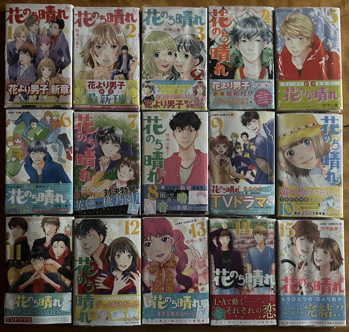 花のち晴れ1〜15巻　全巻セット　全巻初版第1刷　シュリンク付き未開封品　神尾葉子