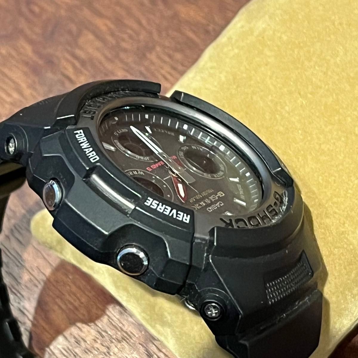 カシオ CASIO  Gショック　ジーショック　電波ソーラー AWG-101ブラック 稼働品　メンズ腕時計　美品