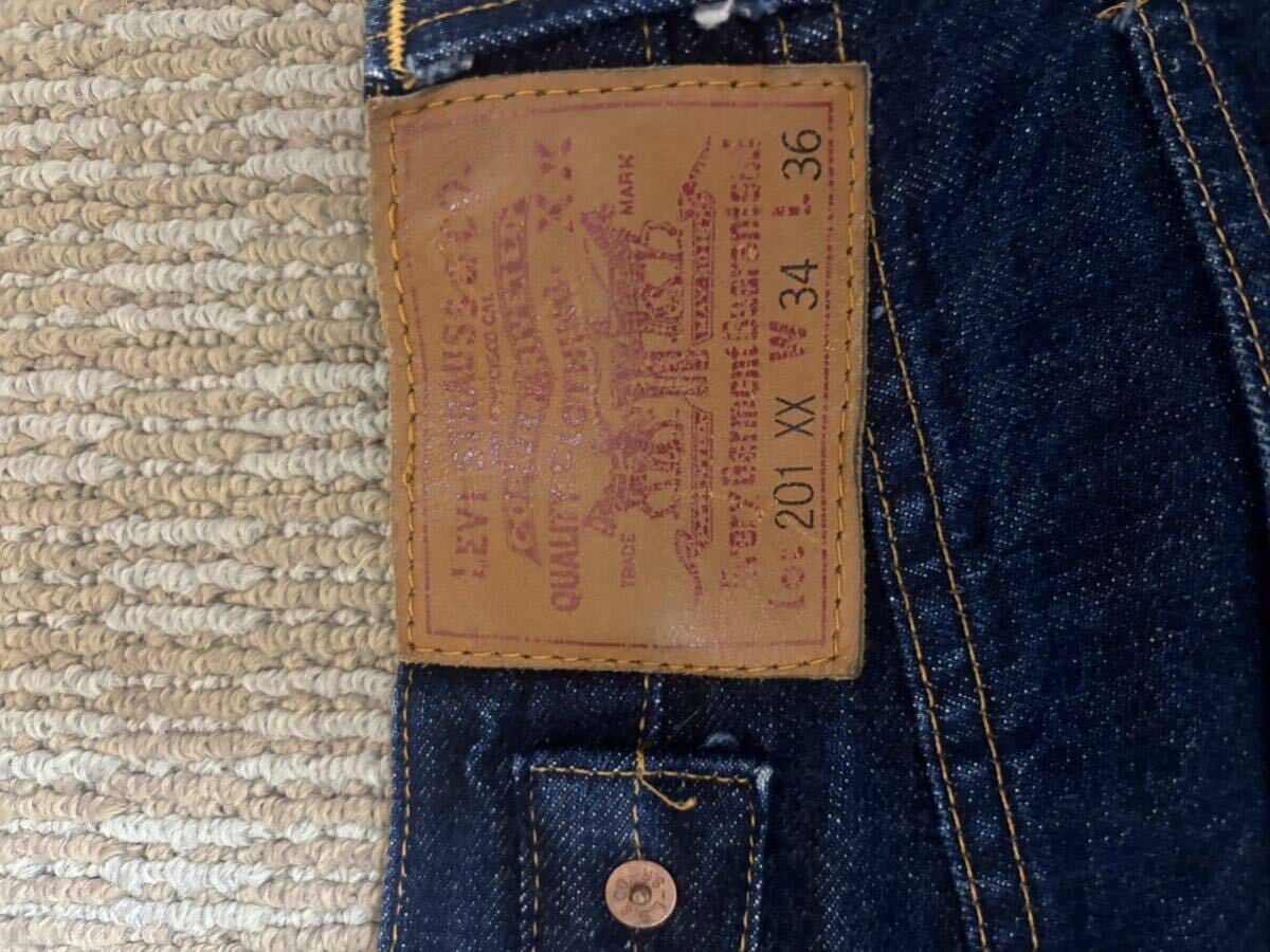 Vintage USA製 90s 98年製 リーバイス Levi's 201XX BIGE デニムパンツ 濃紺 ヴィンテージ 555 バレンシア工場 ビンテージ ジーンズ 11_画像2