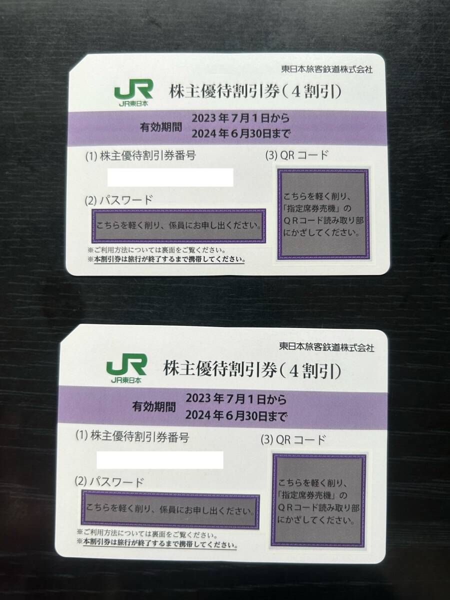 送料無料(番号通知対応可)★JR東日本株主優待割引券2枚と株主サービス券1冊★2024年6月30日まで_画像2