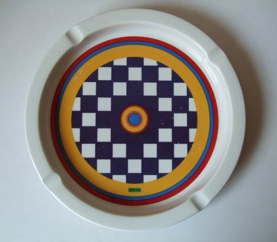 1960s Vintage / Peter Max / Ashtray / 市松模様 / 灰皿 大 １客 陶器製 当時物 ビンテージ中古品 実物　※キズあり_画像2