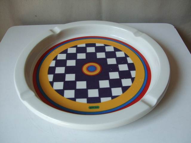 1960s Vintage / Peter Max / Ashtray / 市松模様 / 灰皿 大 １客 陶器製 当時物 ビンテージ中古品 実物　※キズあり_画像10