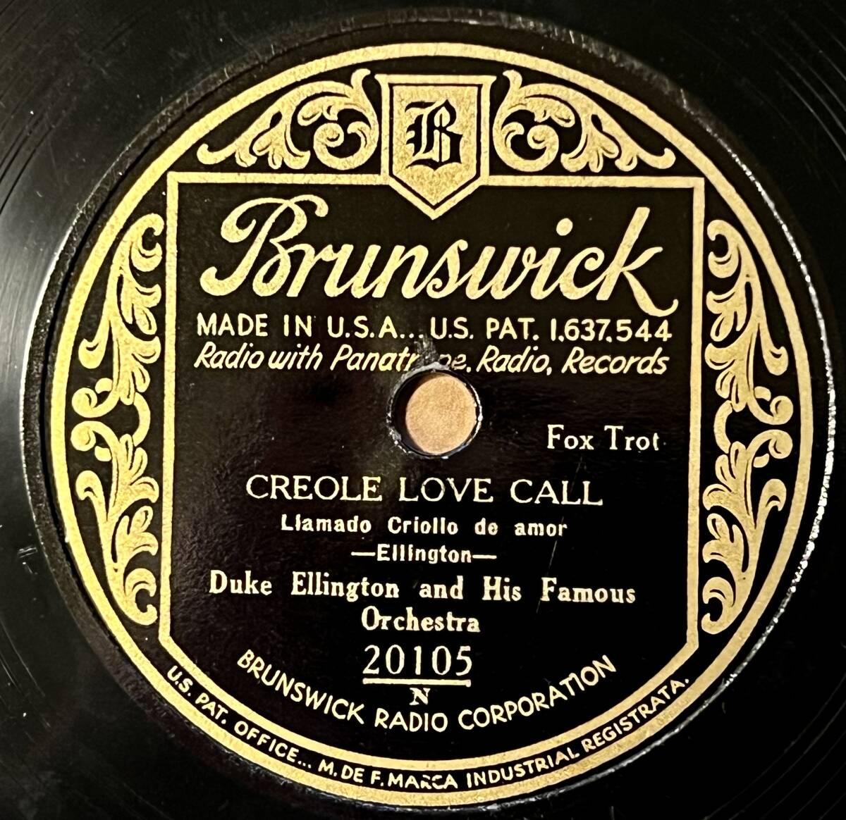 RARE ! 12inch ; DUKE ELLINGTON AND HIS FAMOUS ORCH. BRUNSWICK Creole Love Call(-A)/ St. Louis Blues(-B) Columbia盤とは異なるテイク_画像1