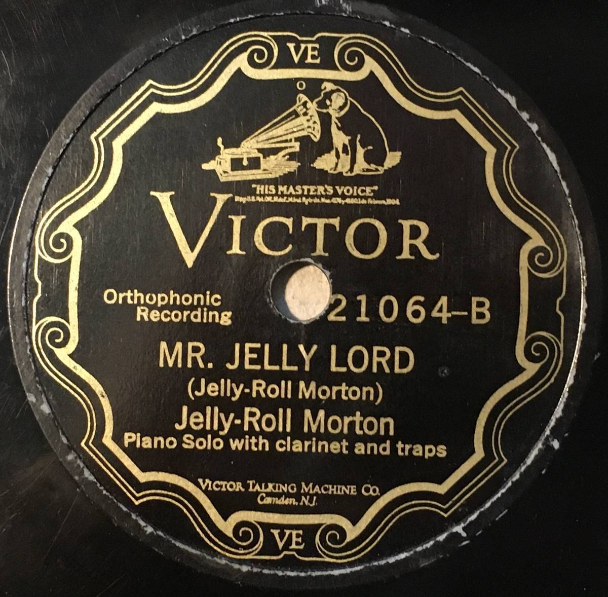 JELLY ROLL MORTON w JOHNNY DODDS VICTOR Wolverine Blues/ Mr. Jelly Lord