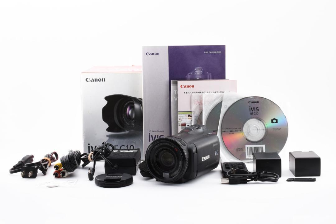 1円出品～ Canon IVIS HF G10 ハンディ ビデオカメラ 動作確認実施 キヤノン カメラ【C20】の画像1