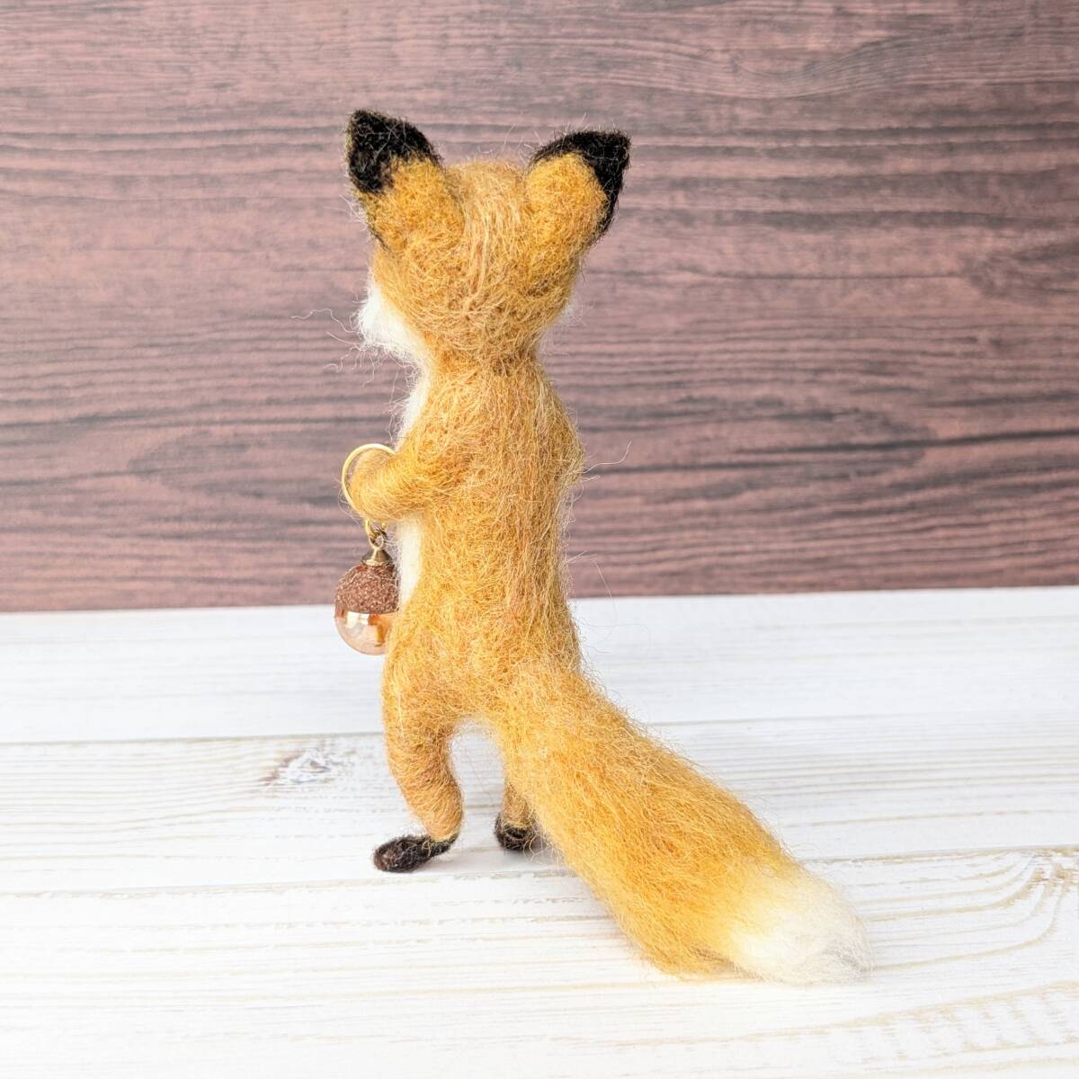  height 9.3cm.... fox forest. guide position miniature wool doll wool felt ... acorn shape lamp attaching 