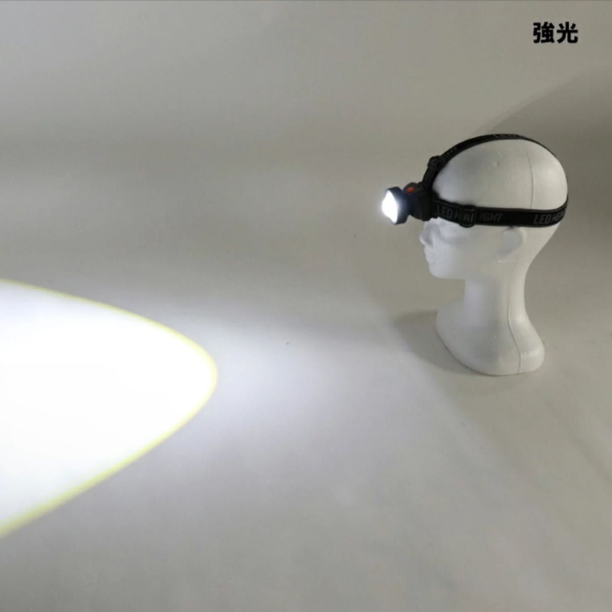 【未使用品】乾電池式LEDヘッドライト　単四3本（別売）LED 最大300ルーメン　照射距離10m 防災　 登山 釣り キャンプ