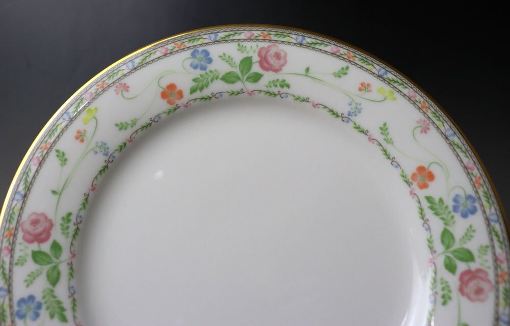 ■W-3809■NORITAKE Ivory China 7213 FINALE　径23ｃｍ　プレート 皿５枚　日本陶器　コレクション　ヴィンテージ■_画像4