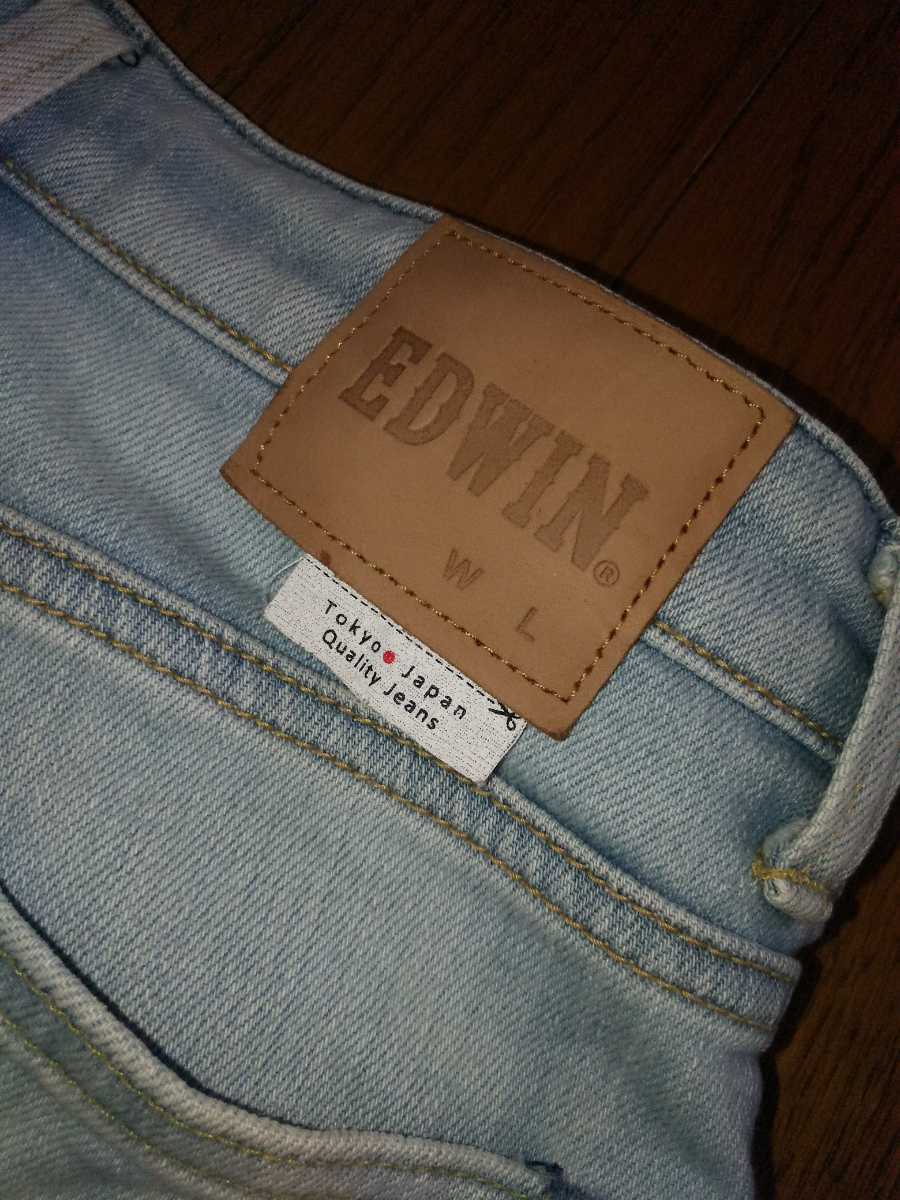 EDWIN エドウィン ED32 ストレッチ デニム パンツ　Ｗ28　 MADE IN JAPAN 日本製 スキニーフィット　USEDウオッシュ加工_画像6