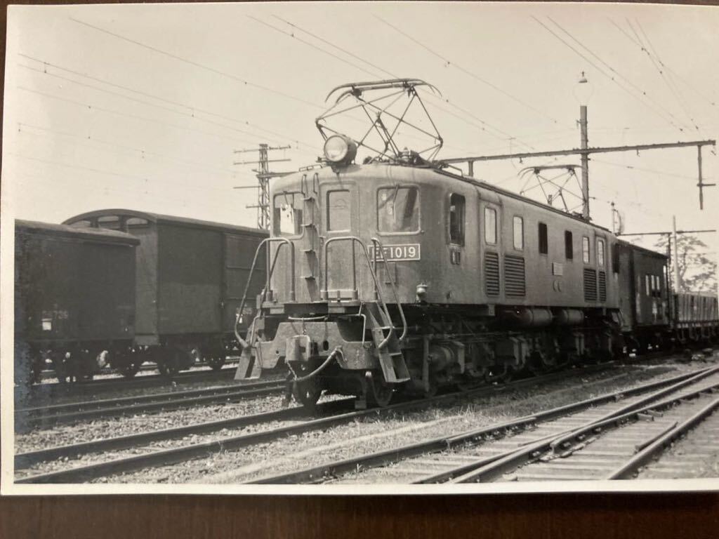 昭和鉄道写真：東海道本線国府津駅のEF10 19[国府津]牽引貨物列車。1963年７月撮影。7.8×11.8㎝の画像1