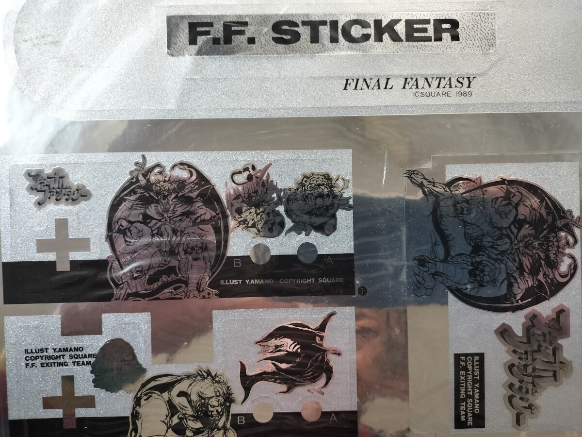 【オマケ付!レア】F.F.STICKER ファイナルファンタジーステッカーセット SQUARE1989ファミコンツインファミコンコントローラーロムカセットの画像1