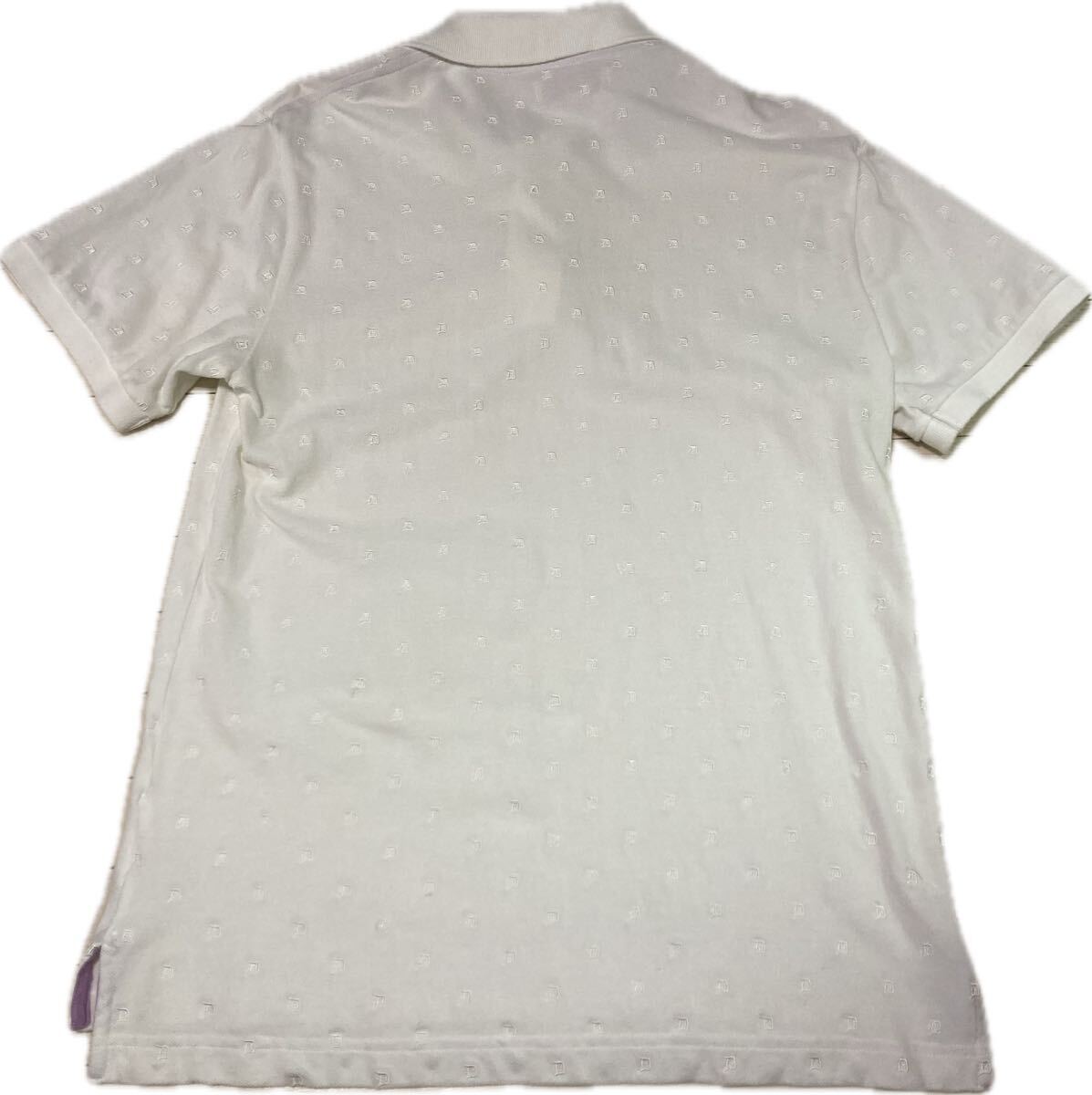 ダファー ポロシャツ イギリス ロンドン シャツ duffer 総柄 刺繍 半袖ポロシャツ 半袖 白 ホワイト の画像2