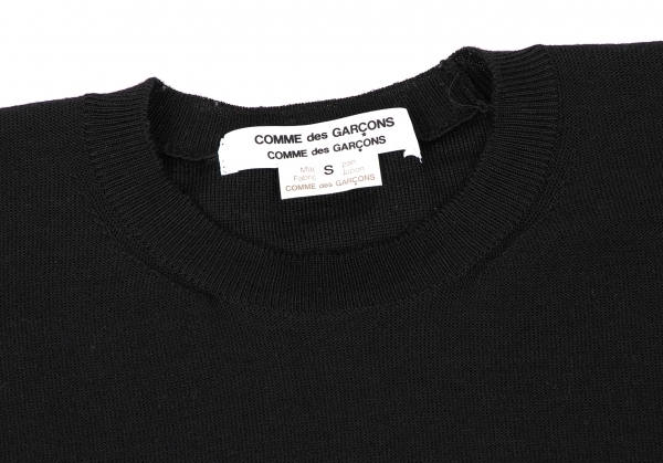  com com Comme des Garcons COMME des GARCONS wool inside out oversize knitted sweater black S