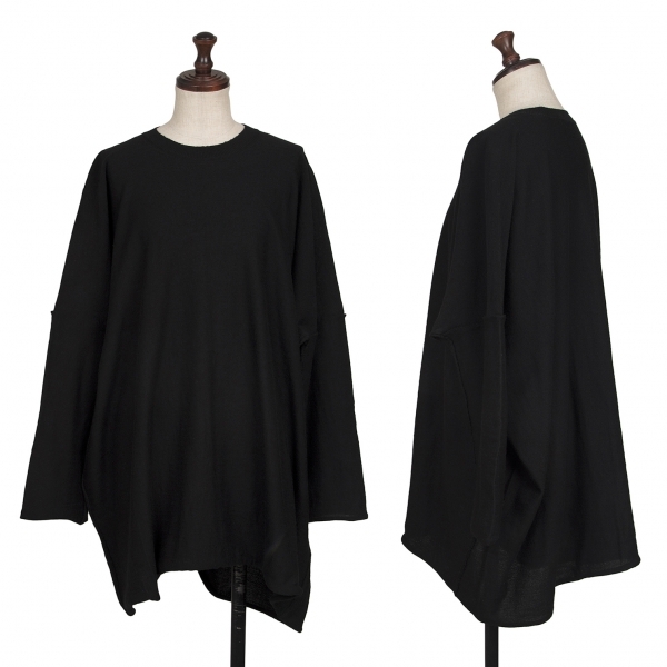  com com Comme des Garcons COMME des GARCONS wool inside out oversize knitted sweater black S