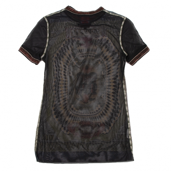 ジャンポールゴルチエクラシックJean Paul GAULTIER CLASSIQUE ビルプリントパワーネットTシャツ 黒他40_画像9