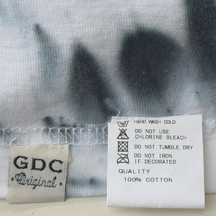GDC ジーディーシー 綿100% 半袖BigTシャツ 丸首 ロゴ マーブル模様 男女兼用 ユニセックス メンズSサイズ 白墨 送料無料 A332の画像7