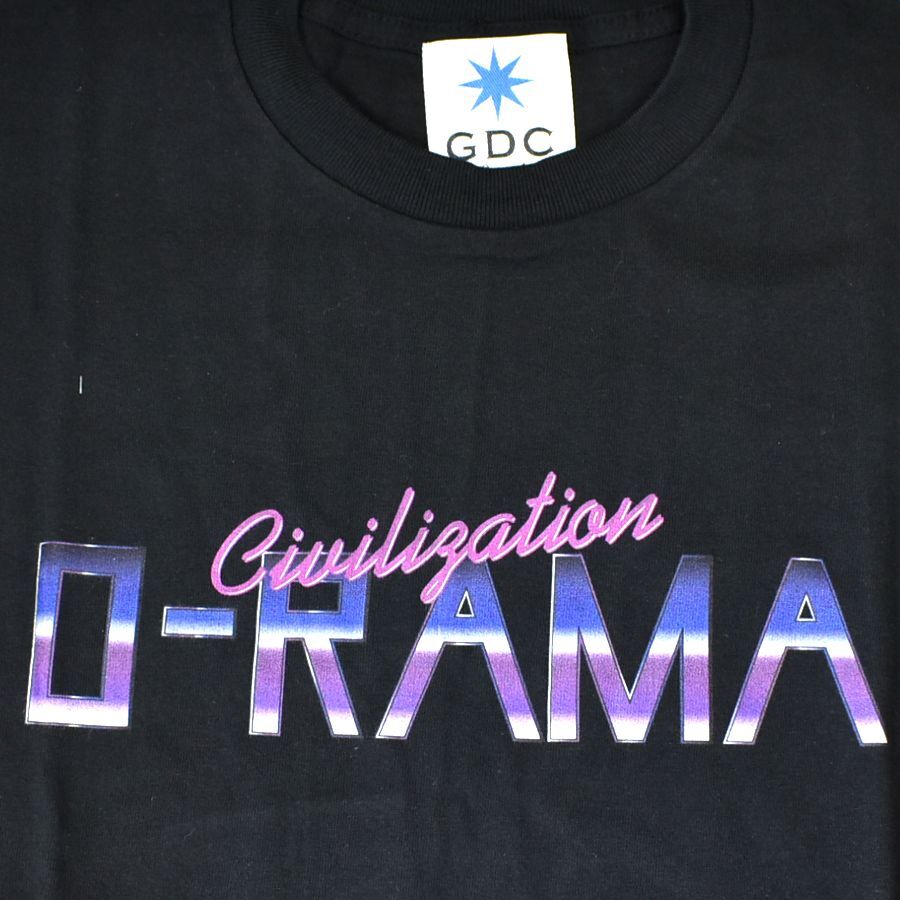 GDC ジーディーシー 綿100% 半袖Tシャツ 丸首 0-RAMA コットン 男女兼用 ユニセックス メンズSサイズ 黒 送料無料 A371_画像4