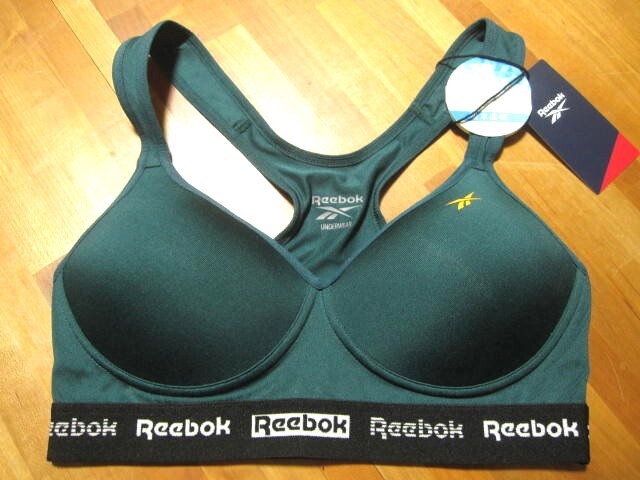 *送料無料*M*Reebok*グリーン*ブラジャー*DRY 吸水速乾*カップ一体型*緑*リーボック*_画像1