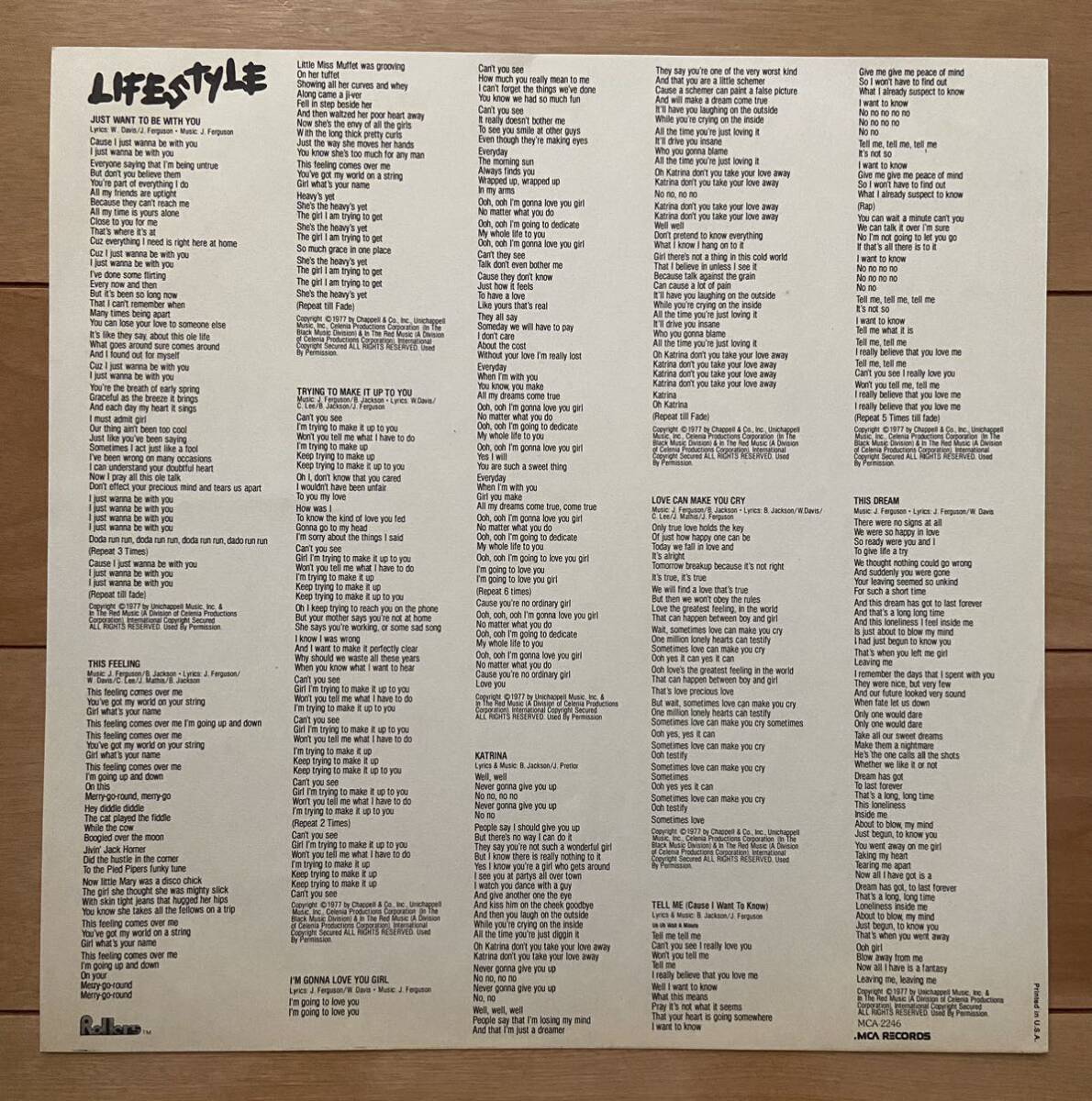 LPレコード　Lifestyle / Lifestyle US オリジナル　美盤　Soul 名盤_画像3