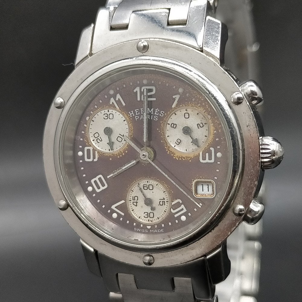 エルメス Hermes 腕時計 不動品 CL1.310（クリッパークロノグラフ） ユニセックス 3551016