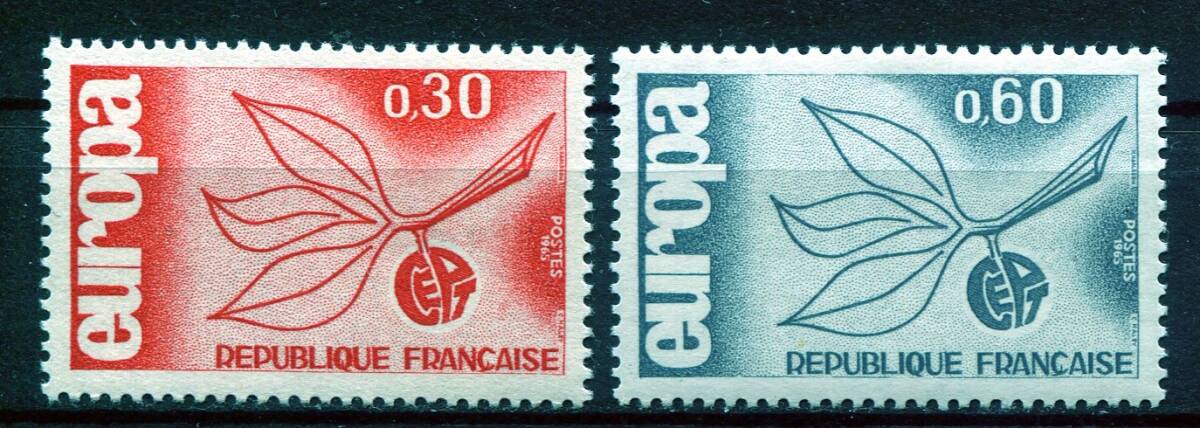 BX-4◇フランス 1965年 ヨーロッパ切手 2種完 MHの画像1