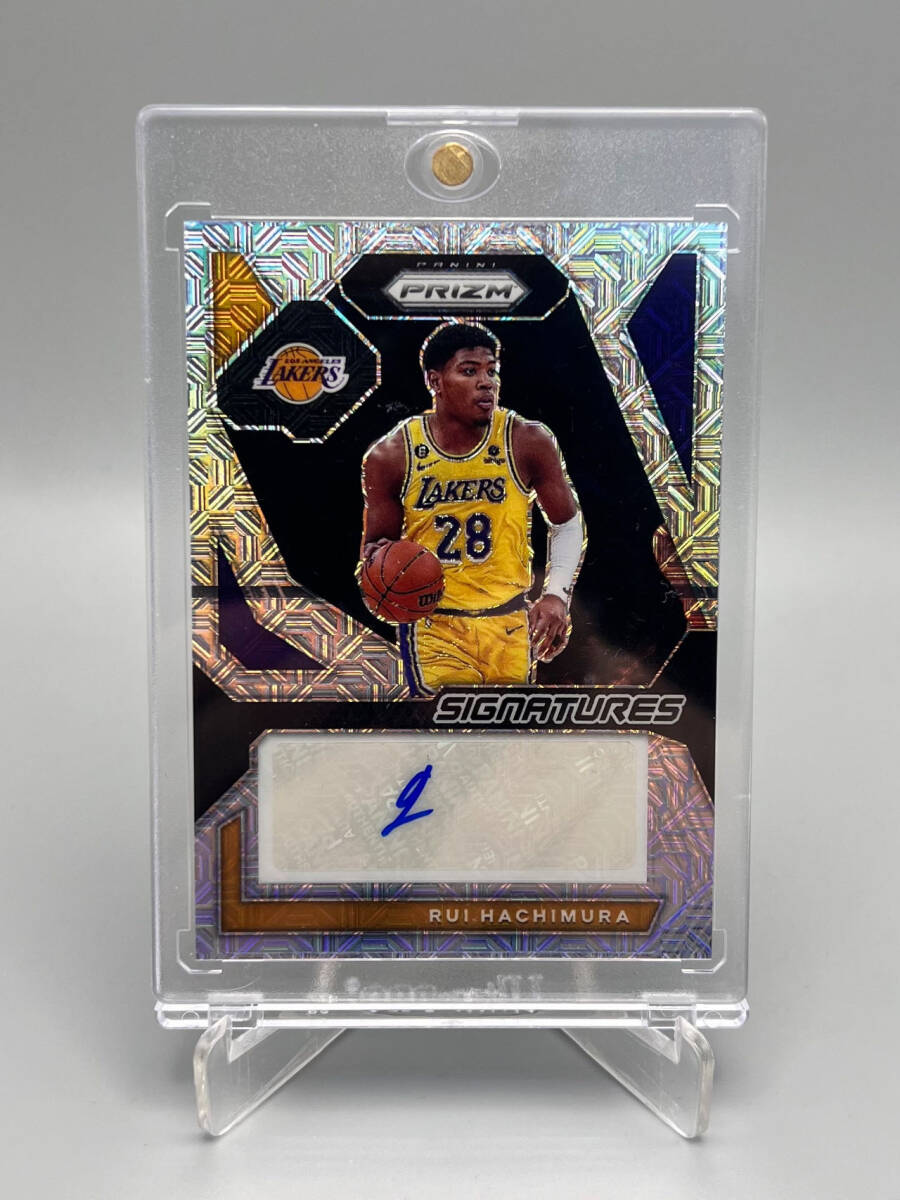 【レア 25枚限定】2023-24 Panini Prizm Mojo Rui Hachimura 八村塁 直筆サインカード Auto Lakersの画像3